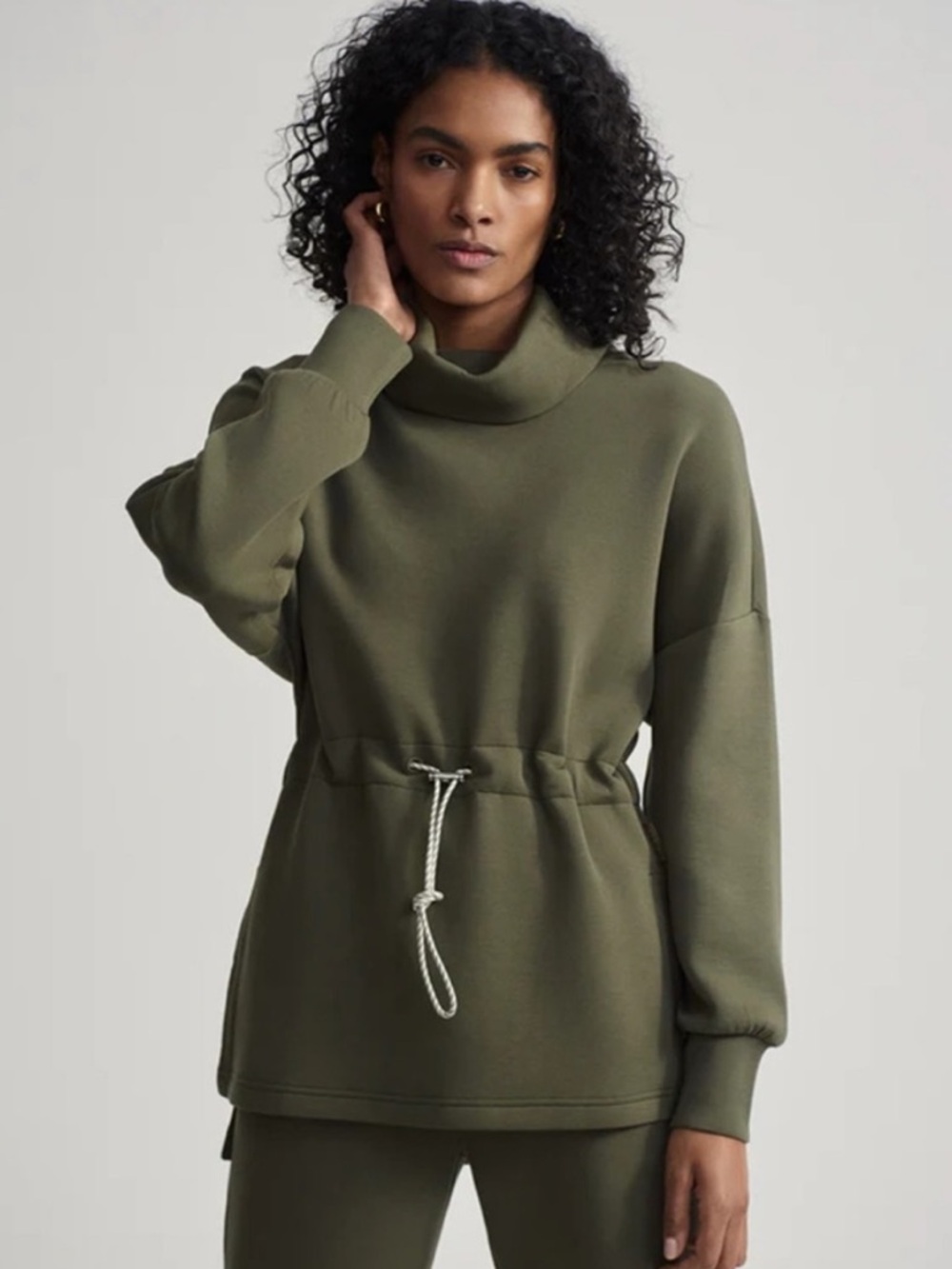 Varley Freya Sweatshirt Olive Green Super Soft Large